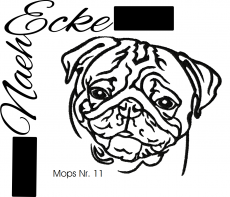 Stickdatei Mops Nr. 11 13x18 <br />