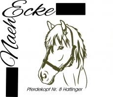 Stickdatei Pferdekopf Nr. 08 Haflinger 10x10
