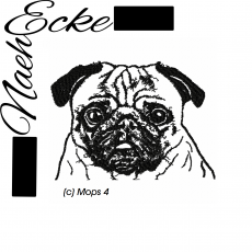 Stickdatei Mops 4 13x18 