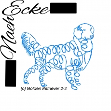 Embroidery Golden Retriever 2-3 4x4