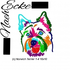 Stickdatei Norwich Terrier Nr. 1-4 10x10