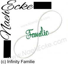 Stickdatei Unendlichkeit Infinity Familie 10x10