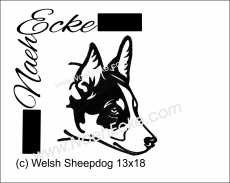 Embroidery Welsh Sheepdog 5x7