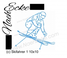 Stickdatei Skifahrer / Ski 1 Mini-Datei 10x10