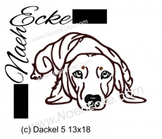 Embroidery Dachshund 5 5x7