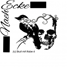 Stickdatei Skull mit Rabe Nr.6 10x10