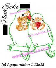 Embroidery Agaporniden / Rosy Lovebirds / Lovebirds 1 5x7