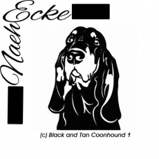 embroidery Black and Tan Coonhound 5x7" <br />