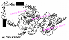 Stickdatei Rose 2 20x30