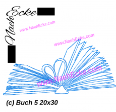 Stickdatei Buch 5 Herz 20x30 / 18x30