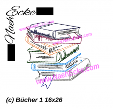 Stickdatei Bücher 1 Doodle 16x26 / 20x20