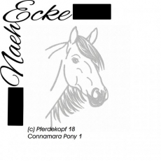 Stickdatei Pferdekopf Nr. 18 Connemara Pony 10x10 <br />