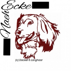 Embroidery Longhair Dachshund 06 10x10 