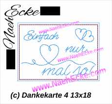 Stickdatei Dankekarte Einfach nur mal so 4 13x18 ITH