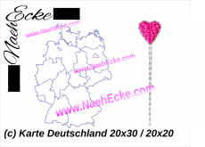 Stickdatei Landkarte Deutschland Doodle 20x30 / 20x20 / 20x28