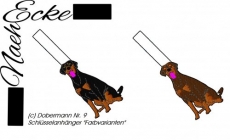 Stickdatei Dobermann Nr. 9 ITH Schlüsselanhänger <br />