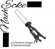 Stickdatei Dogge Nr. 4 ITH Schlüsselanhänger <br />