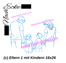 Stickdatei Eltern 1 mit Kindern 16x26