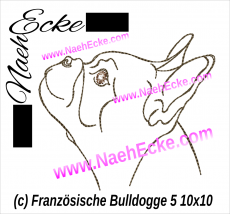Embroidery French Bulldog 5 4x4