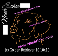 Embroidery Golden Retriever 10 4x4