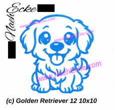 Stickdatei Golden Retriever 12 10x10