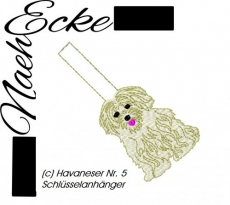 Stickdatei Havaneser 5 ITH Schlüsselanhänger <br />