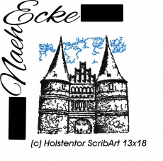 Stickdatei Lübeck Holstentor 13x18 Scrib-Art