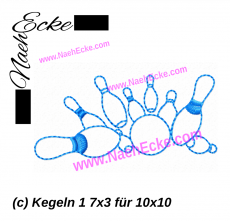 Stickdatei Kegeln 1 7x3 für 10x10