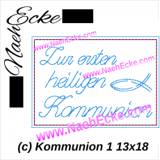 Embroidery Kommunion 5x7