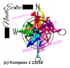 Stickdatei Kompass 1 Watercolortattoo 20x30 / 20x20 / 20x28