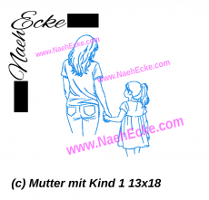 Stickdatei Mutter mit Kind 1 13x18 / 14x20