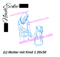 Stickdatei Mutter mit Kind 1 20x20 / 18x30 / 30x20