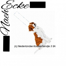 Stickdatei Nederlandse Kooikerhondje Nr. 3 Schlüsselanhänger 10x10 <br />