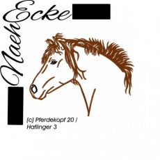 Stickdatei Pferdekopf Nr. 20 Haflinger 13x18 