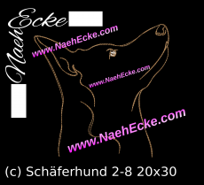 Stickdatei Schäferhund Nr. 2-8 20x28 / 20x30