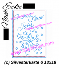 Embroidery Silvester 6 Fireworks Stars 5x7