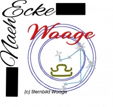 Stickdatei Sternzeichen Serie 3 Waage 10x10