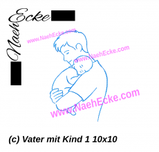 Stickdatei Vater mit Kind 1 10x10