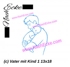 Stickdatei Vater mit Kind 1 13x18 / 14x20