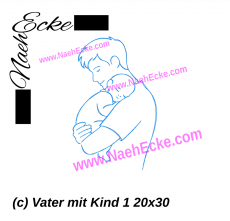Stickdatei Vater mit Kind 1 20x30 / 18x30 / 16x26 / 14x20