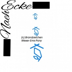 Stickdatei Brandzeichen Weser-Ems-Pony 10x10 <br />