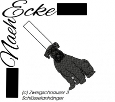 Stickdatei Zwergschnauzer Nr. 3 ITH Schlüsselanhänger <br />