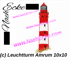 Stickdatei Leuchtturm Amrum 10x10