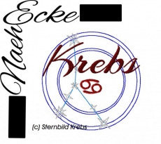 Stickdatei Sternzeichen Serie 3 Krebs 10x10