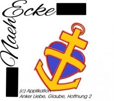 Stickdatei Applikation Anker Liebe, Glaube, Hoffnung 2 10x10