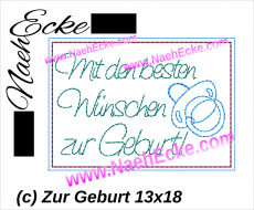Embroidery Zur Geburt Card 5x7