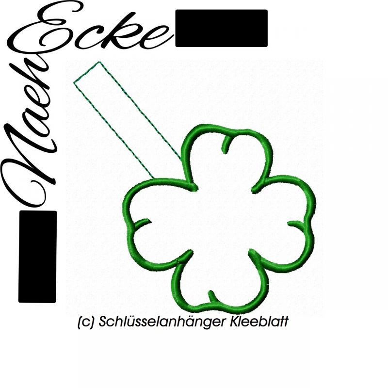 Stickdatei Kleeblatt Schlüsselanhänger 10x10