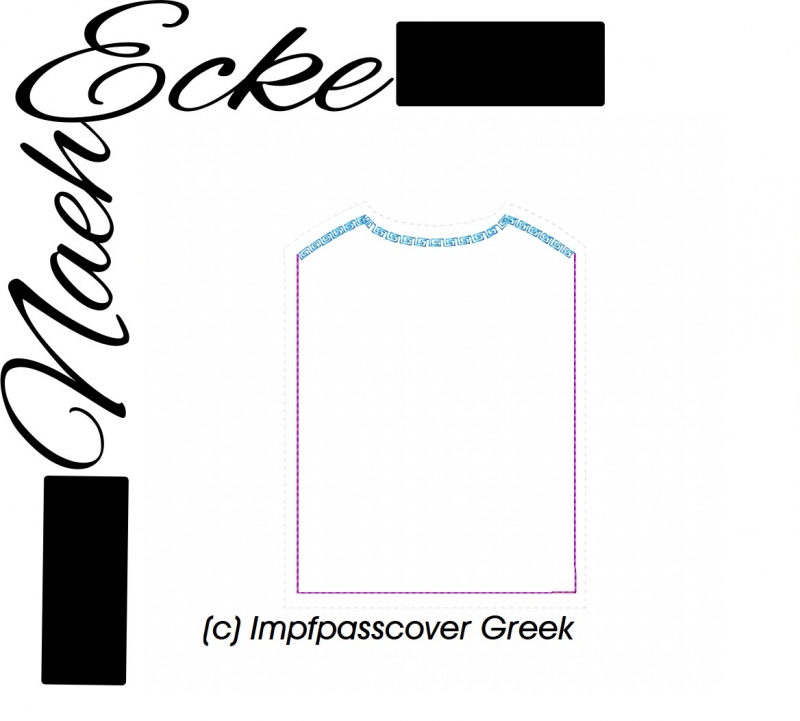 Stickdatei ITH Impfpasscover universell Greek BLANKO