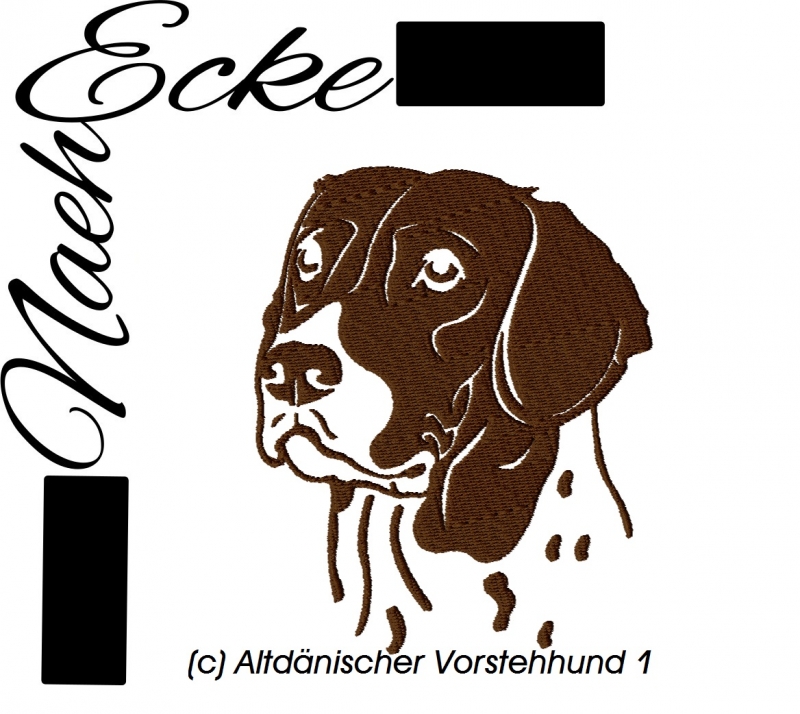 Stickdatei Altdänischer Vorstehhund Nr. 1 13x18