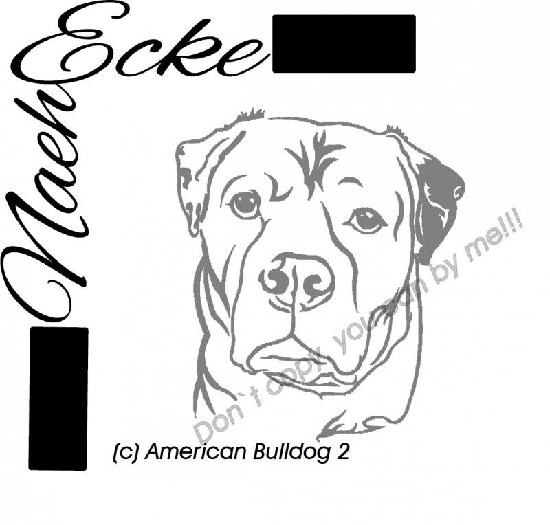 embroidery american Bulldog 2 4x4